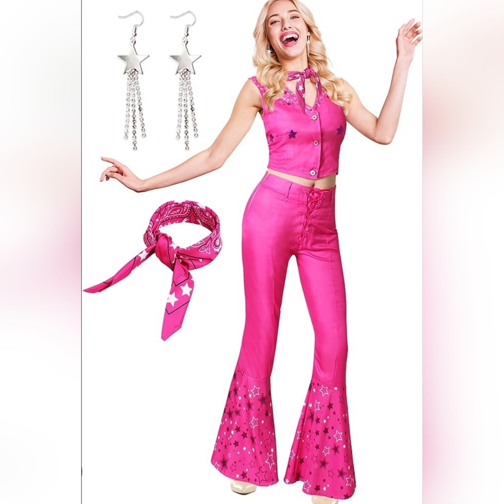 Pink Cowgirl Costume Sz M